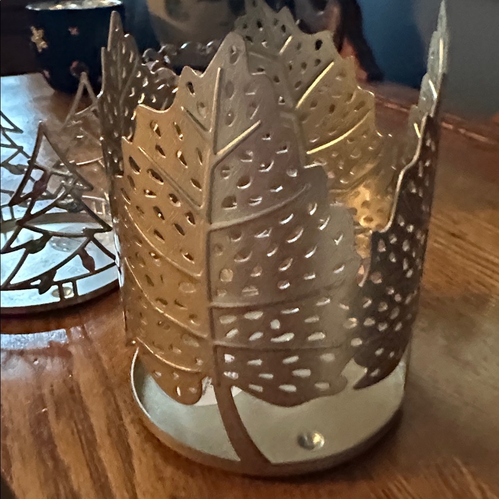 Silver Metal Holiday Candle Holders - Set of 3 - Picture 3 of 4
